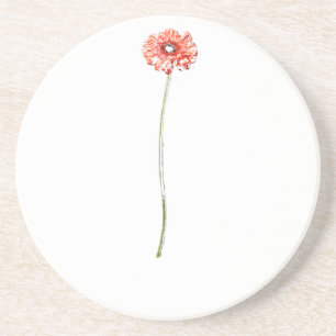 Porta-copos Flor de Gerbera Vermelha clara