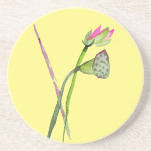 Porta-copos Flor de Lótus Rosa Arte Budista Zen