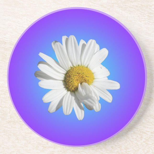 Porta-copos Flor de Margarida Branca Gradiente Azul Roxo (Frente)