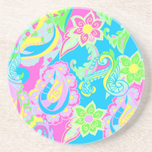 Porta-copos Flor de Paisley Pastel