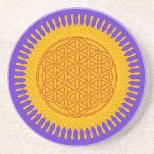 Porta-copos Flor De Vida - Amarelo ensolarado