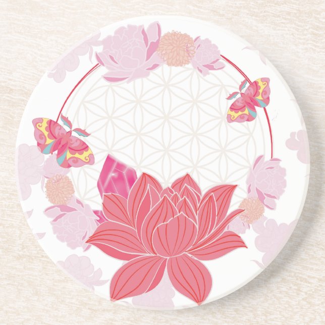 Porta-copos Flor de vida com Lotus (Frente)