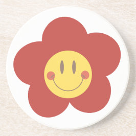 Porta-copos Flor Desenho Fofo Sorriso Estética Retro Face Feli