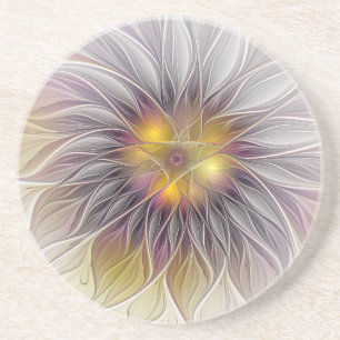 Porta-copos Flor Luminosa Colorida, Fractal Moderno Abstrato