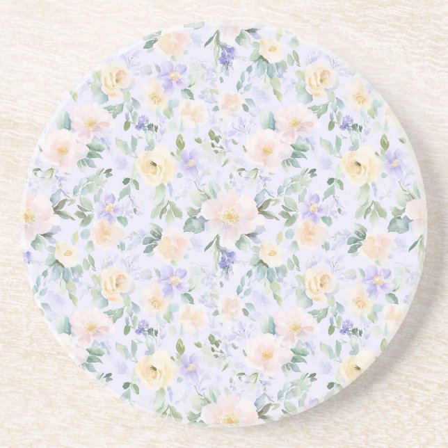 Porta-copos Floral Creme Lavanda (Frente)