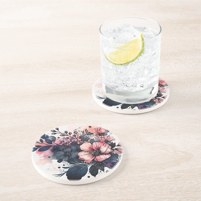 Porta-copos Floral de Aquarela (Lateral)