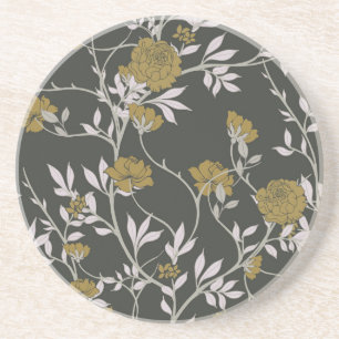 Porta-copos Floral elegante: desenho de padrão vintage.
