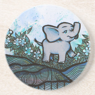 Porta-copos Floral Elephant Art