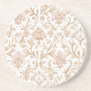 Porta-copos Floral Rosa Bege