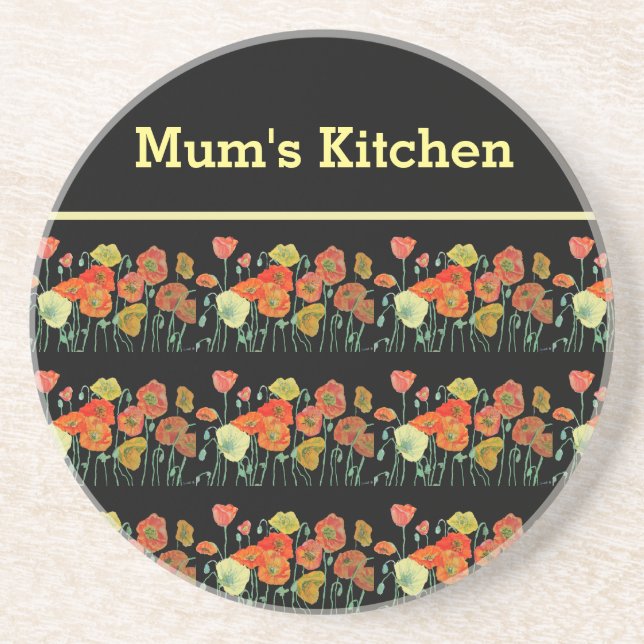 Porta-copos Flores Amarelas Vermelhas Flores-Papagaios Papagai (Frente)