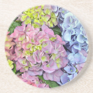 Porta-copos Flores coloridas de hydrangea
