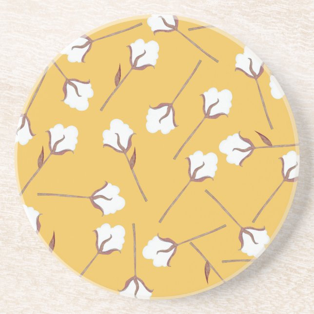 Porta-copos Flores de Algodão Rustic Farmhouse (Frente)