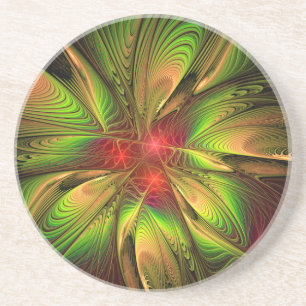 Porta-copos Flores de fantasia fractal suaves e tenra