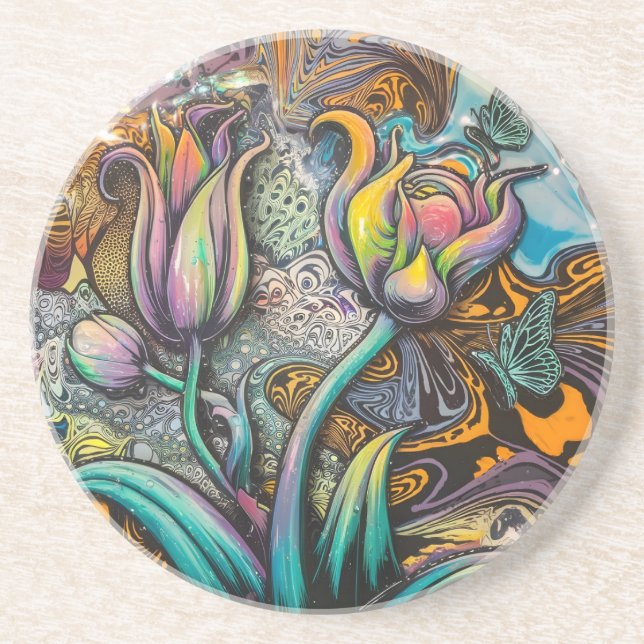 Porta-copos Flores de Mandala (Frente)