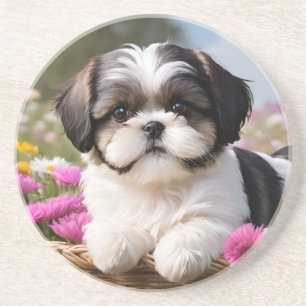 Porta-copos Flores De Pequeno Shuz Tzu Puppy Basket