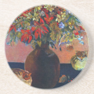 Porta-copos Flores e Gatos de Paul Gauguin, Arte Fina Vintage