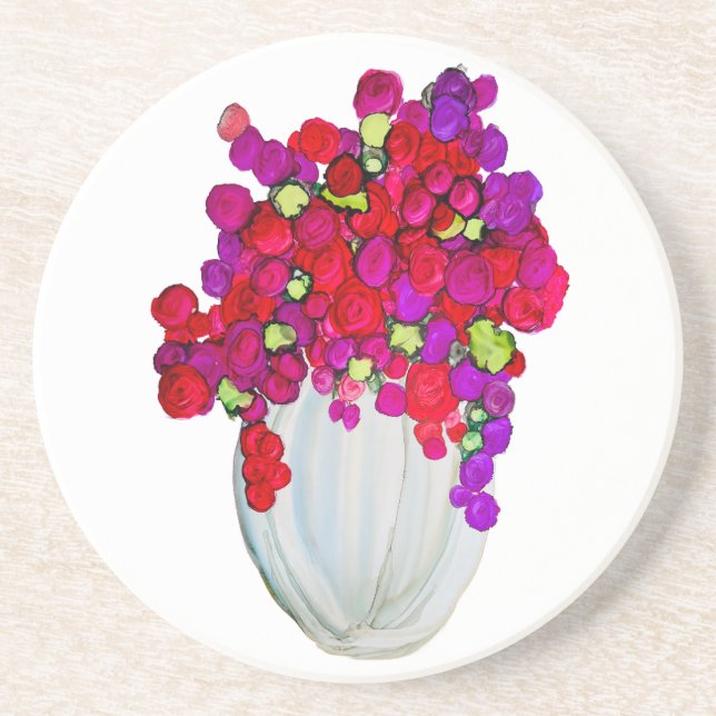 Porta-copos Flores em Vaso (Frente)