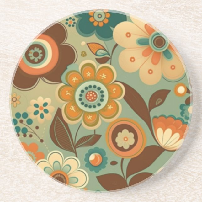 Porta-copos Flores-retrô-safra (Frente)