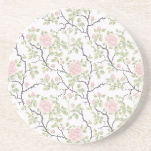 Porta-copos Flores Rosa Bege Chic Romântico