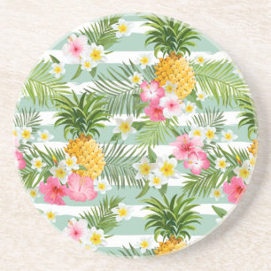 Porta-copos Flores Tropicais E Abacaxi Em Litas