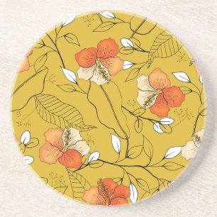 Porta-copos Flores Tropicais Saem: Papel de Parede Exótico.