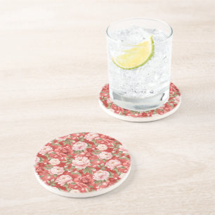 Porta-copos Flores Vermelhas Rosa Chic