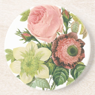 Porta-copos Flores Vintage, Anemone Rosas Clematis por Redoute