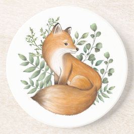Porta-copos Floresta Fox | Watercolor Woodland Animal Greenery