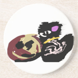 Porta-copos Fluffy Black Cat Jack o Lantern fun 