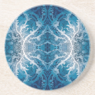 Porta-copos Fluxo Cósmico Sagrado - Simetria de Prata Azul