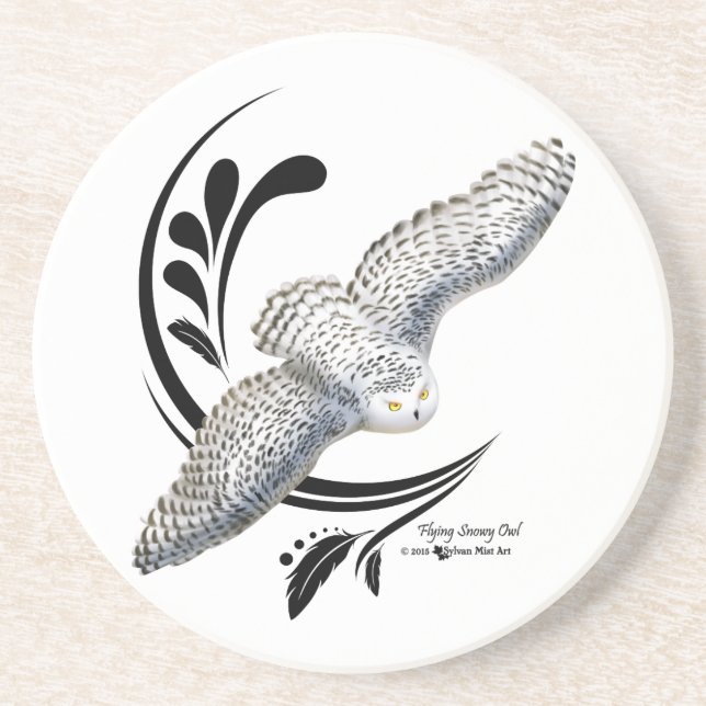 Porta-copos Flying Snowy Owl (Frente)