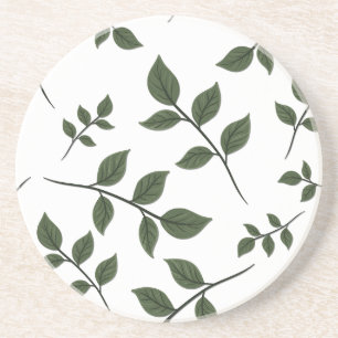 Porta-copos Folhagem com Folhas Verdes em Branco
