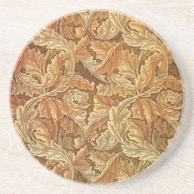 Porta-copos Folhas de Outono Acanthus Marrom William Morris (Frente)