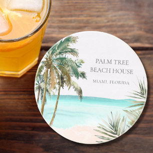 Porta-copos Folhas de Palmeira Tropical Personalizadas Praia A