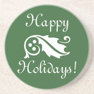 Porta-copos Folhas e bagas de Natal