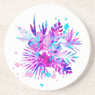 Porta-copos Folhas tropicais e brilhantes