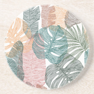 Porta-copos Folhas tropicais: padrão de colheita desenhado à m