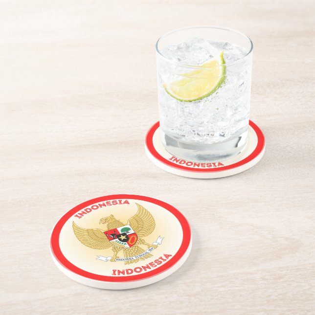 Porta-copos Forma do Círculo Emblema Nacional da Indonésia (Lateral)