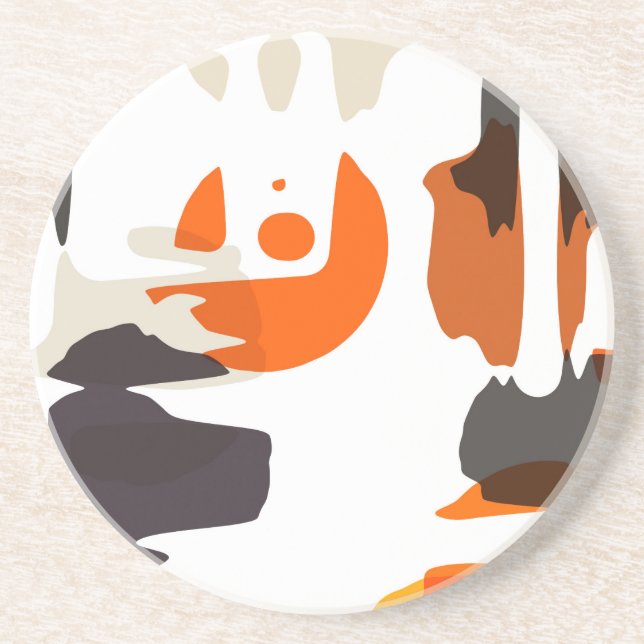 Porta-copos Formas em cores retro design abstrato (Frente)