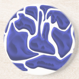 Porta-copos Formas Fluidas Azuis Abstratas – Arte Moderna 3D