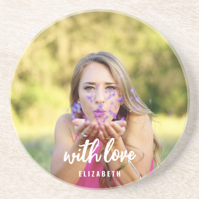 Porta-copos Foto de Chá de Noiva Personalizada com Texto Moder (Frente)