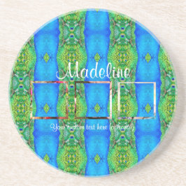 Porta-copos Foto personalizada modelo pavão de texto colorido