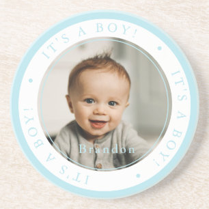 Porta-copos Foto personalizada nascimento menino ocasião simpl