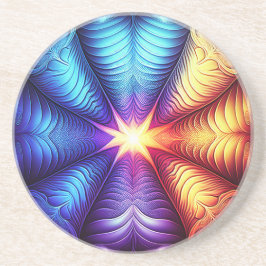 Porta-copos Fractal Lyapunov Azul Amarelo Roxo