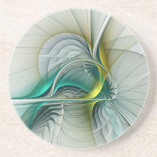 Porta-copos Fractal Teal De Turquoise Com Ouro Hipnótico