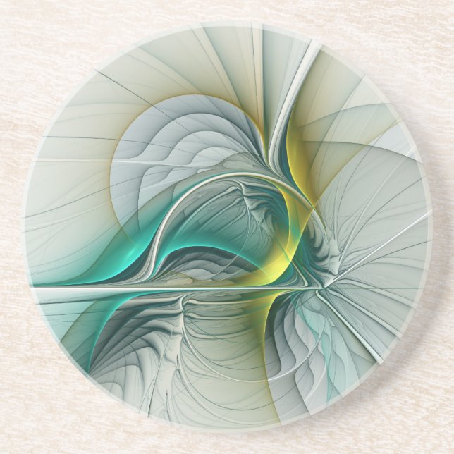 Porta-copos Fractal Teal De Turquoise Com Ouro Hipnótico (Frente)
