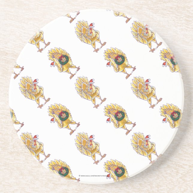 Porta-copos Frango de Natal (Frente)