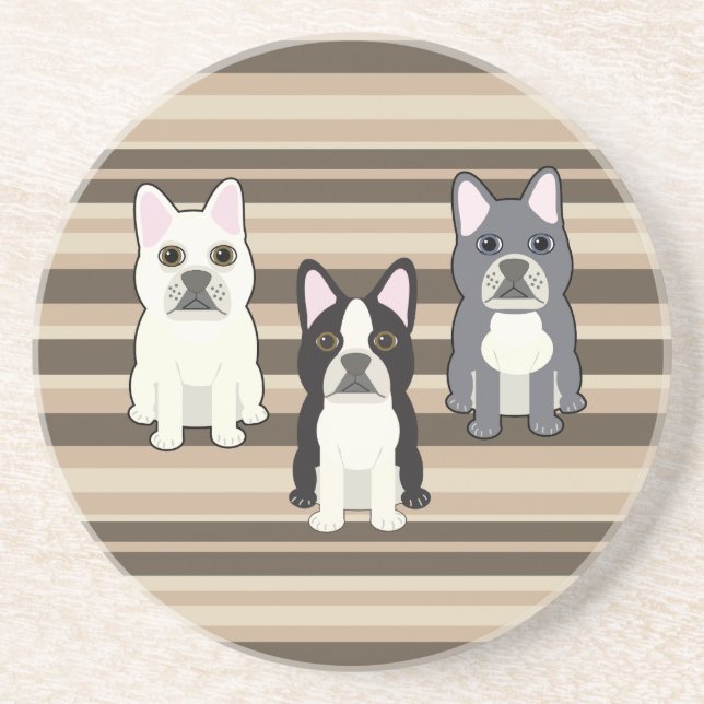 Porta-copos Frenchies Neutral Striped (Frente)