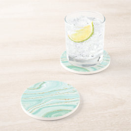 Porta-copos Fundo de mármore líquido verde pastel