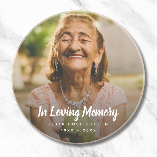 Porta-copos Funeral Personalizada do tributo Memorial Personal (Photo Memorial Coaster)